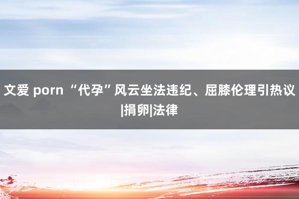 文爱 porn “代孕”风云坐法违纪、屈膝伦理引热议|捐卵|法律