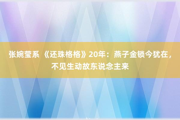 张婉莹系 《还珠格格》20年：燕子金锁今犹在，不见生动故东说念主来